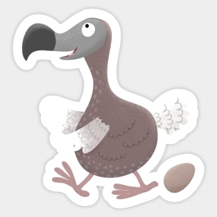 Funny dodo bird cartoon illustration Sticker